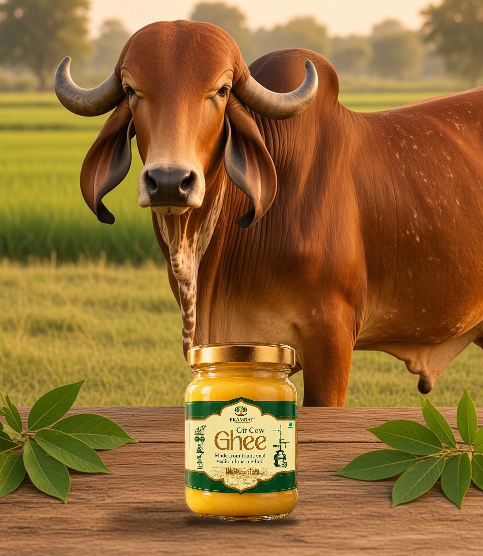 Gir cow on an Indian farm
